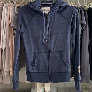 Express navy blue zip up hoodie
